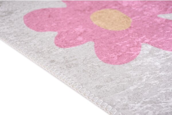 Rožnata/slonokoščena pralna otroška preproga 80x150 cm Cute Flowers Pink – Vitaus