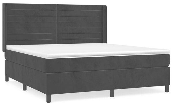 VidaXL Box spring postelja z vzmetnico črna 160x200 cm žamet