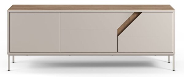 Kremno bela/naravna komoda v hrastovem dekorju 150x55x35 cm Lilou – Marckeric
