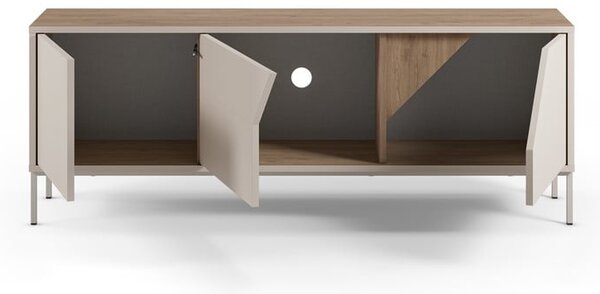 Kremno bela/naravna komoda v hrastovem dekorju 150x55x35 cm Lilou – Marckeric