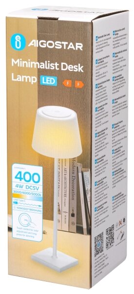 Aigostar - LED Zunanja zatemnitvena polnilna svetilka LED/4W/5V 3600mAh bela IP54