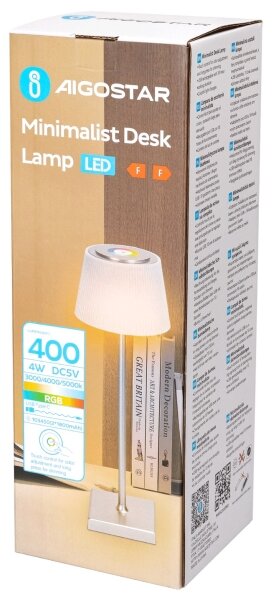 Aigostar - LED RGBW Zunanja zatemnitvena polnilna svetilka 4W/5V 3600mAh bela/krom IP54