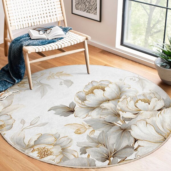 Svetlo siva/bež pralna okrogla preproga ø 80 cm Soft and Gentle – Mila Home