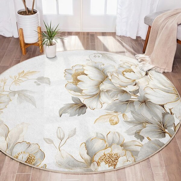 Svetlo siva/bež pralna okrogla preproga ø 80 cm Soft and Gentle – Mila Home