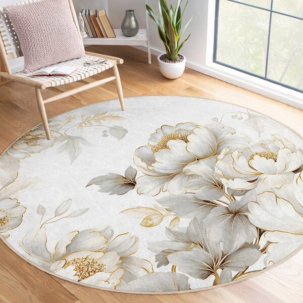Svetlo siva/bež pralna okrogla preproga ø 80 cm Soft and Gentle – Mila Home