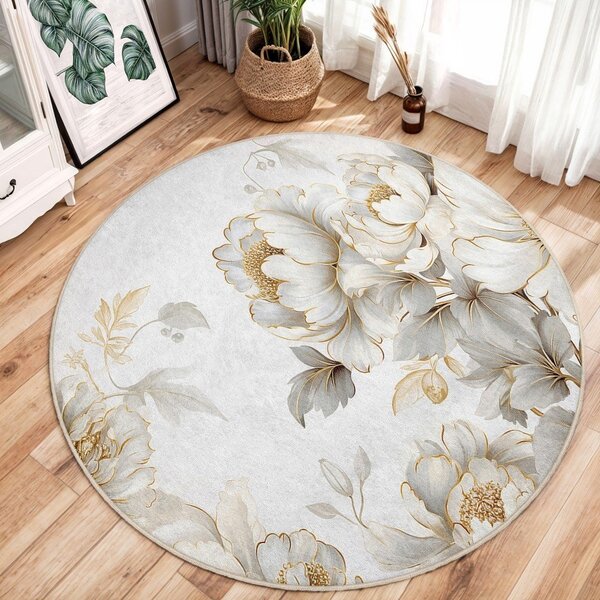 Svetlo siva/bež pralna okrogla preproga ø 80 cm Soft and Gentle – Mila Home