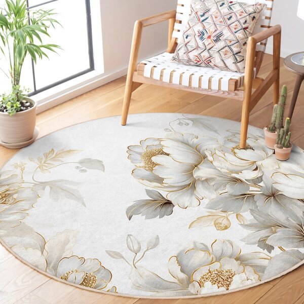 Svetlo siva/bež pralna okrogla preproga ø 80 cm Soft and Gentle – Mila Home
