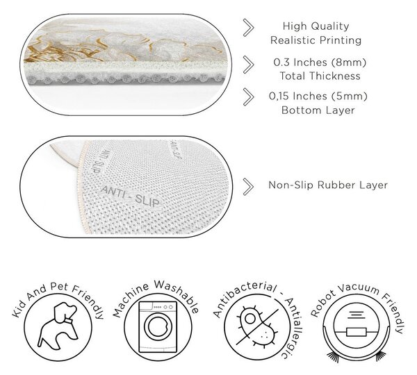 Svetlo siva/bež pralna okrogla preproga ø 80 cm Soft and Gentle – Mila Home