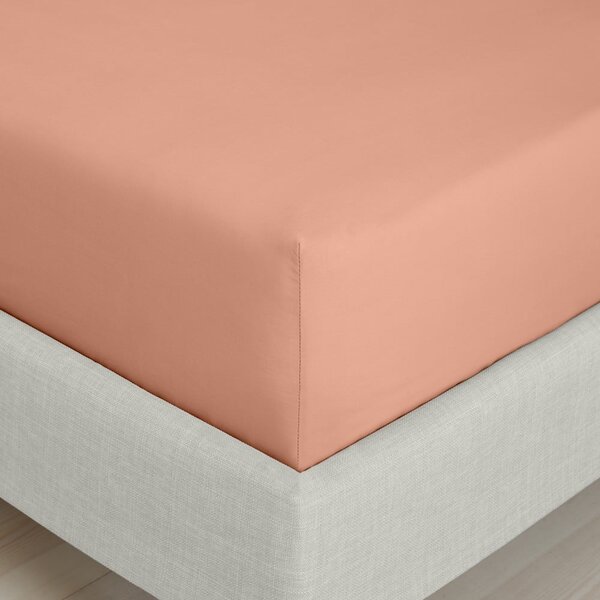 Napenjalna rjuha iz bombažnega perkala v barvi terakote 90x190 cm Cotton Percale – Bianca