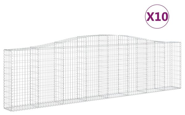 VidaXL Obokane gabion košare 10kosi 400x30x100/120 cm pocinkano železo