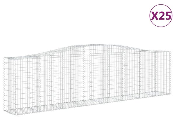 VidaXL Obokane gabion košare 25 kosi 400x50x100/120cm pocinkano železo