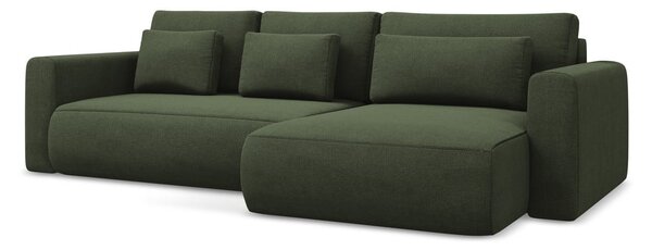Kaki zelena raztegljiva/s prostorom za shranjevanje kotna sedežna garnitura (desni kot/z ležalnikom) Kapua – Makamii