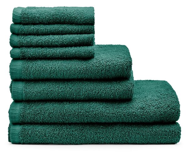 Temno zeleni hitro sušeči/frotirni bombažni komplet brisač 8 ks Quick Dry – Catherine Lansfield