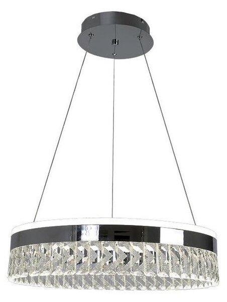 LED Zatemnitveni lestenec na vrvici LED/90W/230V 3000-6500K krom + Daljinski upravljalnik