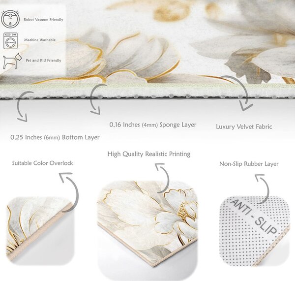 Kremno bel pralen tekač 80x200 cm Soft and Gentle – Mila Home