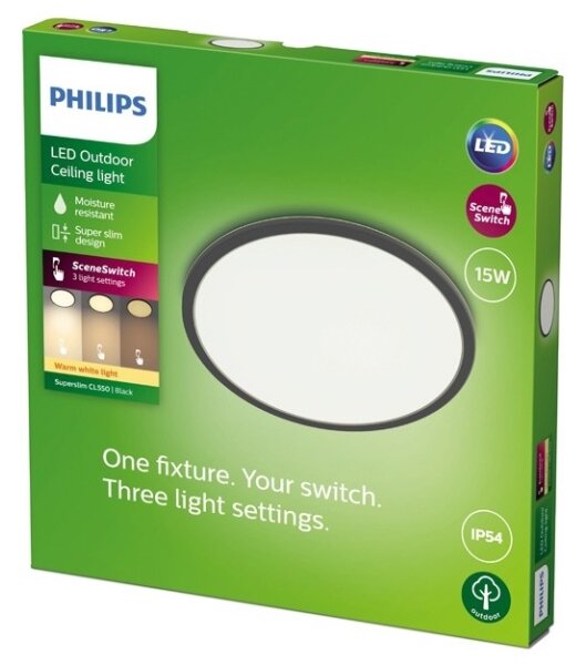 Philips - LED Zatemnitvena zunanja svetilka SUPERSLIM LED/15W/230V IP54 črna