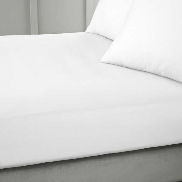 Bela napenjalna rjuha iz bombažnega satena 150x200 cm Cotton Sateen – Bianca