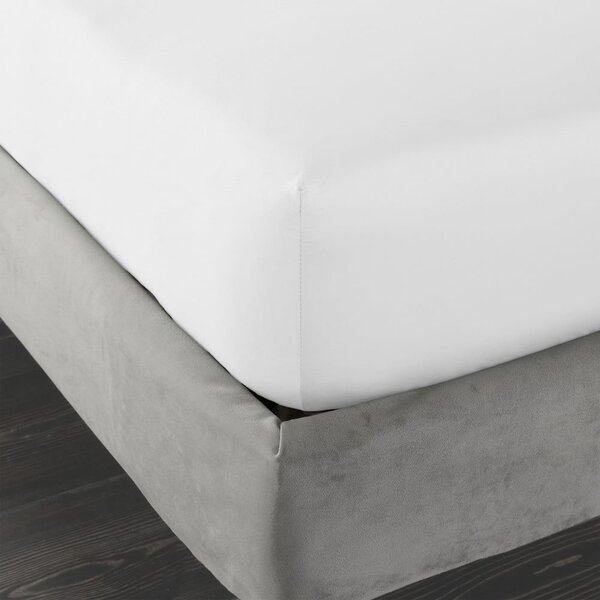 Bela napenjalna rjuha iz bombažnega satena 150x200 cm Cotton Sateen – Bianca