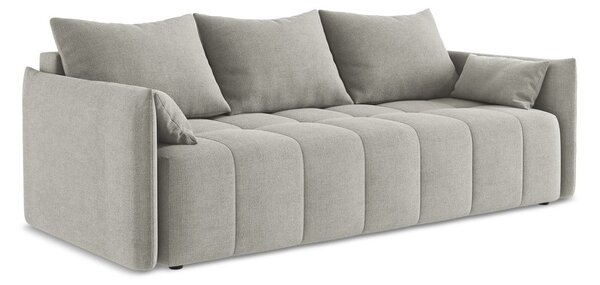 Svetlo siva raztegljiva/s prostorom za shranjevanje sedežna garnitura 225 cm Moku – Makamii
