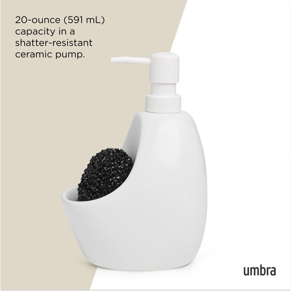 Bel keramičen dozirnik za milo 590 ml Joey – Umbra