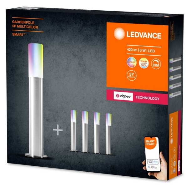 Ledvance - SET 5x LED RGBW Zunanja svetilka SMART+ GARDENPOLE LED/6W/230V IP44