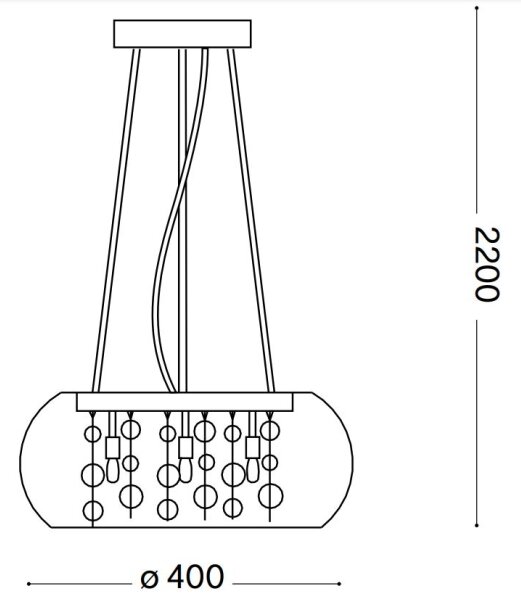 Ideal Lux - Lestenec na vrvici AUDI 5xG9/40W/230V prozorna