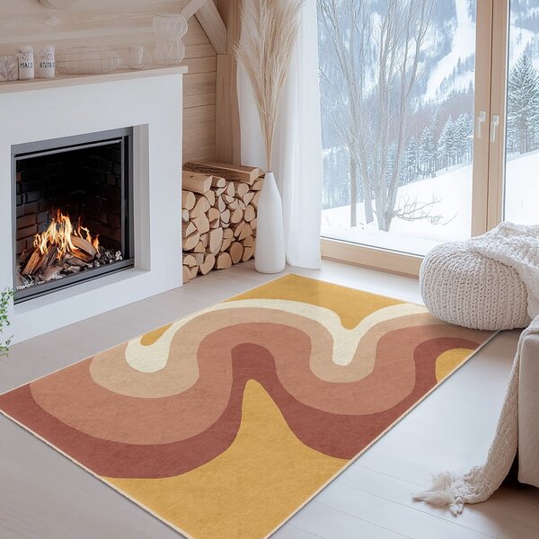 Oker rumen/prašno rožnat pralen tekač 80x200 cm Strawberry Creamsicle – Mila Home