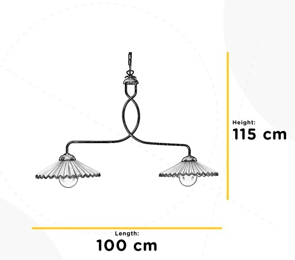 ONLI - Lestenec na verigi ROSINA 2xE27/22W/230V bron