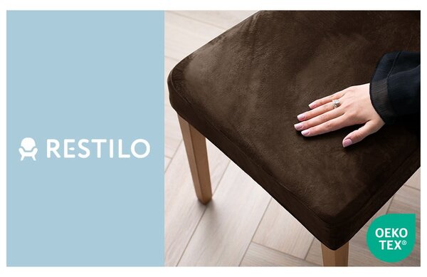 Rjave raztegljive prevleke v kompletu 4 ks za stol 48 cm Sento – Restilo