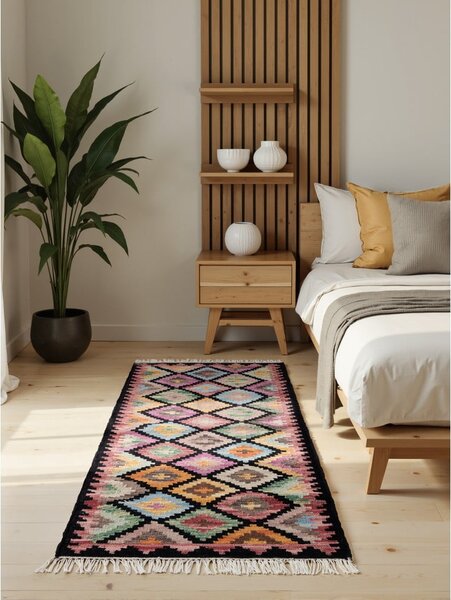 Obojestranski ročno tkan volnen tekač 60x190 cm Kamal Zara – Nouristan