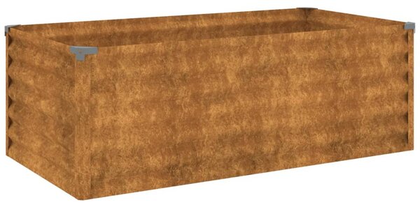 VidaXL Vrtna visoka greda 100x50x36 cm corten jeklo