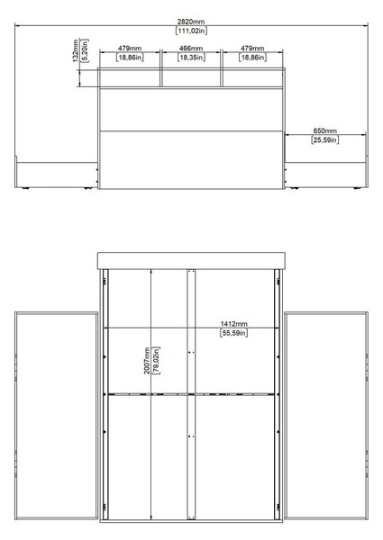 Zakonska postelja v hrastovem dekorju s prostorom za shranjevanje brez letvenega dna 140x200 cm Ikast – Tvilum