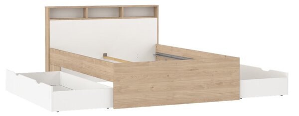 Zakonska postelja v hrastovem dekorju s prostorom za shranjevanje brez letvenega dna 140x200 cm Ikast – Tvilum