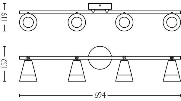 Philips - Reflektor CLEFT 4xGU10/5W/230V