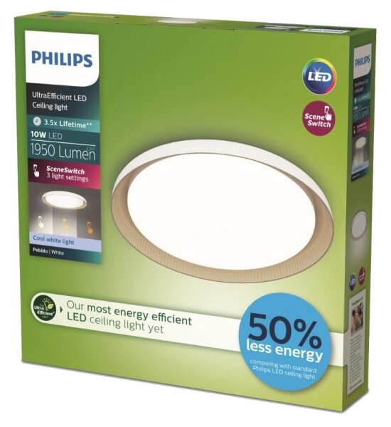 Philips - LED Zatemnitvena stropna svetilka PEBBLO LED/10W/230V 4000K bela