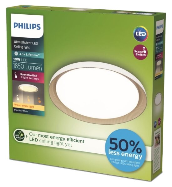 Philips - LED Zatemnitvena stropna svetilka PEBBLO LED/10W/230V 2700K bela