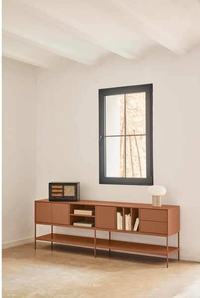 Črna TV omarica 220x74x45 cm Platt – Teulat