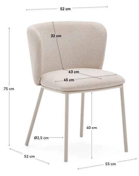 Bež oblazinjen jedilni stol Ciselia – Kave Home