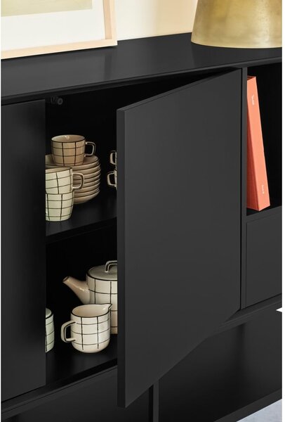 Črna TV omarica 220x74x45 cm Platt – Teulat
