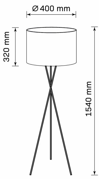 Talna svetilka TEKLA 1xE27/20W/230V črna