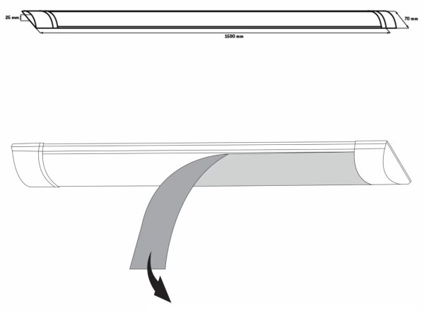 LED Podelementna svetilka LED/50W/230V 4000K 150 cm bela