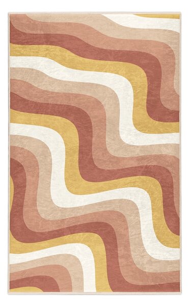 Oker rumena/prašno rožnata pralna preproga 60x100 cm Creamy Strawberry Swirl – Mila Home