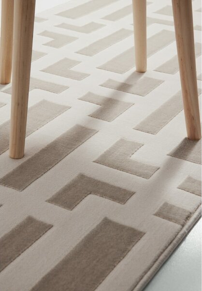 Siv/kremno bel tekač 80x240 cm Perles Onyx – Elle Decoration