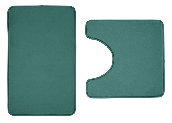 Zelene kopalniške preproge za WC iz spominske pene v kompletu 2 ks 50x80 cm Anti-Bacterial – Catherine Lansfield