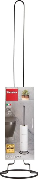 Stojalo za toaletni papir Black Metaltex Origin