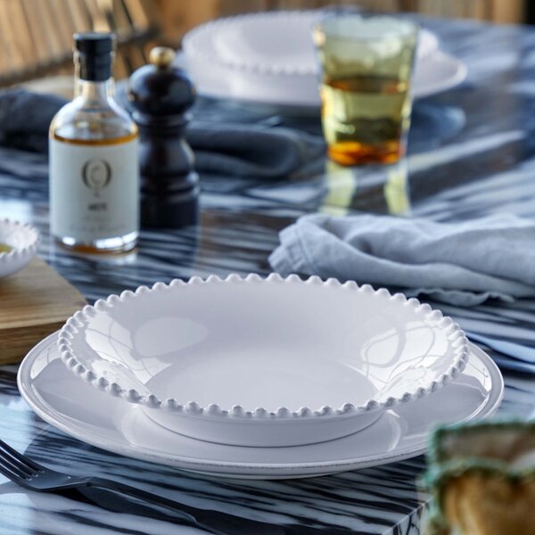 Bel keramičen krožnik za juho Costa Nova Pearl, ⌀ 24 cm
