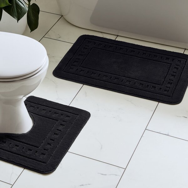 Črne kopalniške preproge za WC v kompletu 2 ks 50x80 cm Armoni – Catherine Lansfield