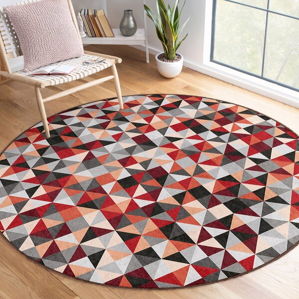 Rdeča/siva pralna okrogla preproga ø 150 cm Ignite – Mila Home