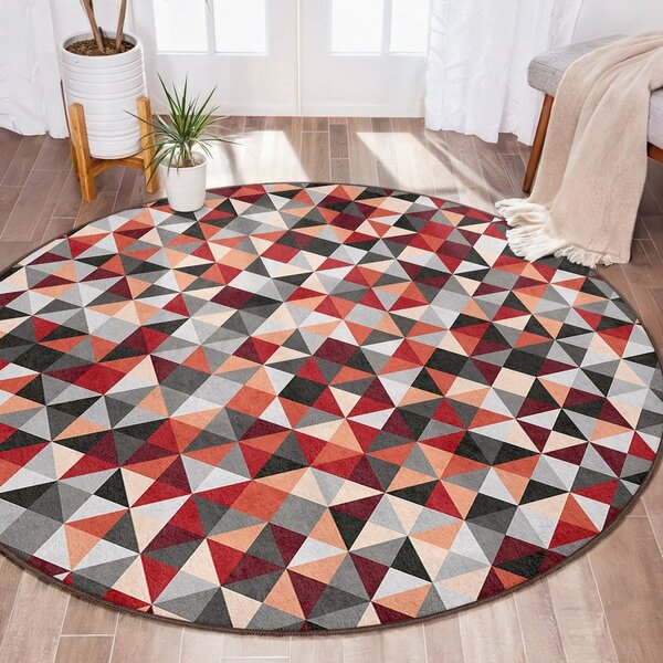 Rdeča/siva pralna okrogla preproga ø 150 cm Ignite – Mila Home