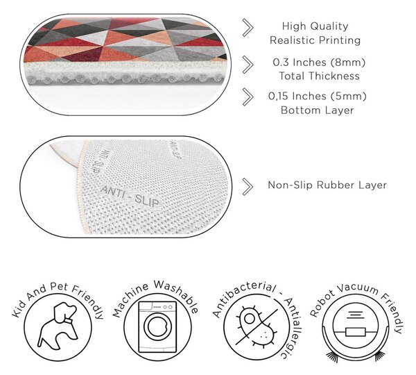 Rdeča/siva pralna okrogla preproga ø 150 cm Ignite – Mila Home